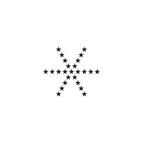 Estrellas Copo Nieve Símbolo Geométrico Simple Logo Vector — Archivo Imágenes Vectoriales