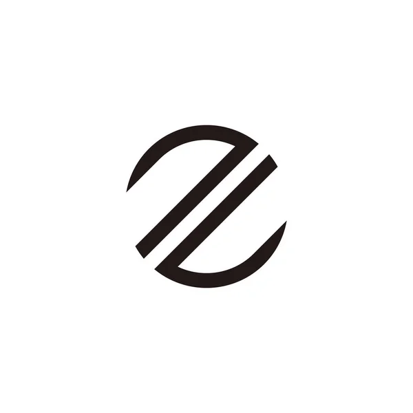 Letra Doble Círculo Símbolo Geométrico Simple Logo Vector — Archivo Imágenes Vectoriales