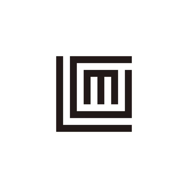Buchstaben Und Quadratisches Geometrisches Symbol Einfacher Logo Vektor — Stockvektor