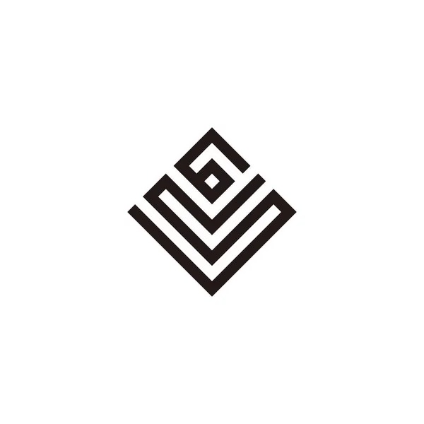 Letra Número Cuadrado Elegante Símbolo Geométrico Simple Logotipo Vector — Vector de stock