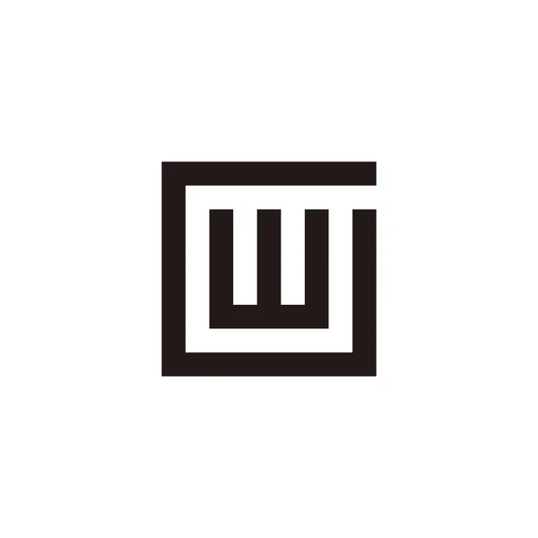 字母W Square Geometric Symbol Simple Logo Vector — 图库矢量图片