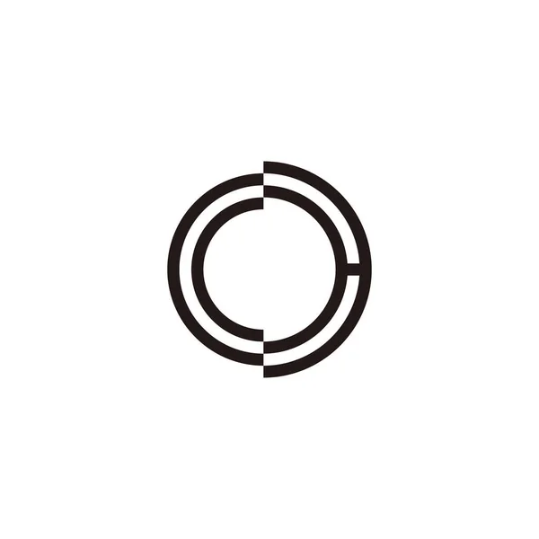 Letra Círculo Líneas Geométricas Símbolo Simple Logotipo Vector — Vector de stock