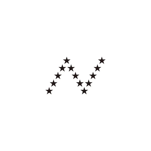 Carta Estrelas Símbolo Geométrico Vetor Logotipo Simples — Vetor de Stock