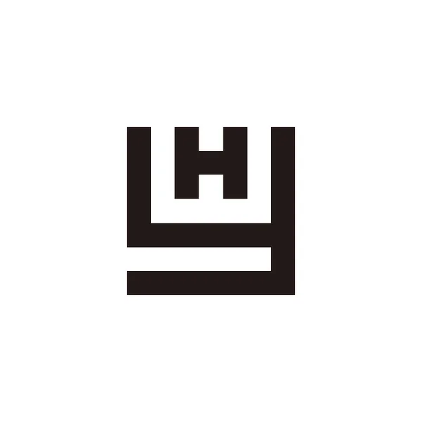 文字HとYの正方形の幾何学的なシンボルシンプルなロゴベクトル — ストックベクタ