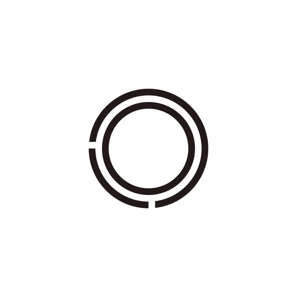 Letra Líneas Círculo Símbolo Geométrico Simple Logo Vector — Archivo Imágenes Vectoriales