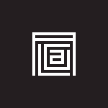 Harf A, L, G ve a, kare geometrik sembol basit logo vektörü