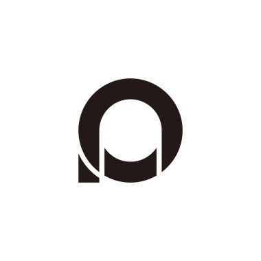 NP harfi Pn P dairesi, özet geometrik sembol basit logo vektörü