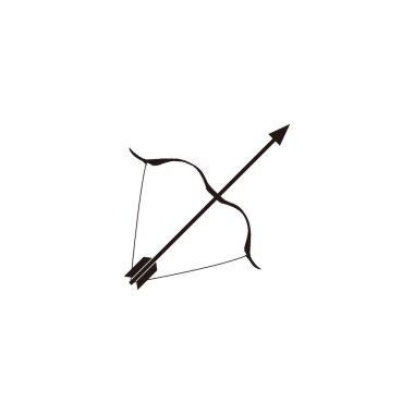 Ok, okçu geometrik sembol basit logo vektörü