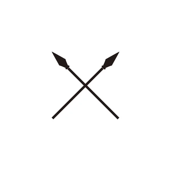 Mızrak Harfi Geometrik Sembol Basit Logo Vektörü — Stok Vektör