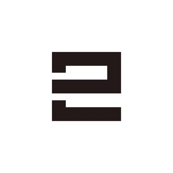 Літера Номер Квадрат Смугастий Геометричний Символ Простий Вектор Логотипу — стоковий вектор