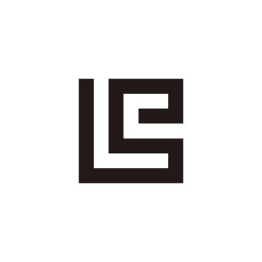 LS kare anahat geometrik sembol basit logo vektörü