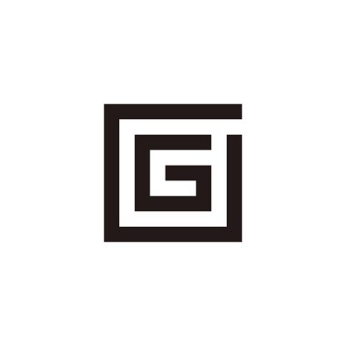 Letter GG square geometric symbol simple logo vector