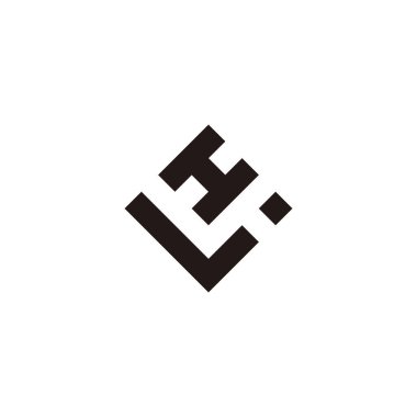 Letter L and H square geometric symbol simple logo vector