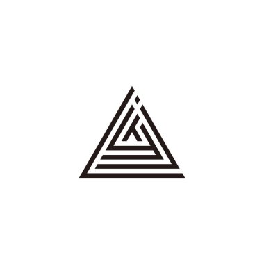 L, j, y ve h harfi, üçgen geometrik sembol basit logo vektörü