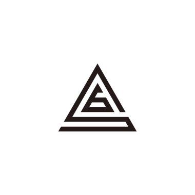 S harfi numara 6 üçgen geometrik sembol basit logo vektörü