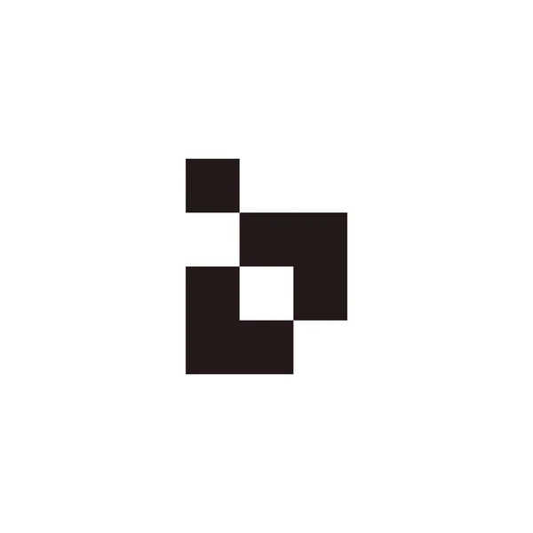 Carta Quadrados Símbolo Geométrico Vetor Logotipo Simples — Vetor de Stock