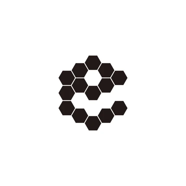 Litera Sześciokąt Sześciokąt Zarys Geometryczny Symbol Prosty Wektor Logo — Wektor stockowy