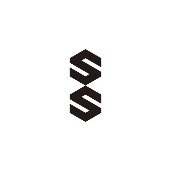 Літера Номер Шістнадцятковий Геометричний Символ Простий Вектор Логотипу — стоковий вектор