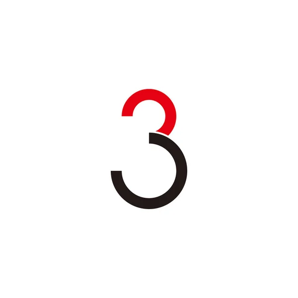 Number Fold Geometric Symbol Simple Logo Vector — Stockový vektor