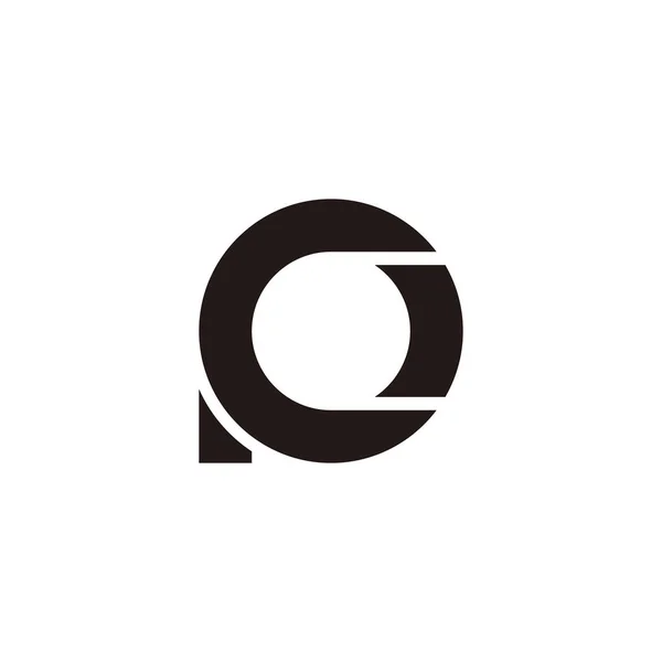 Carta Círculo Delinear Símbolo Geométrico Vetor Logotipo Simples — Vetor de Stock