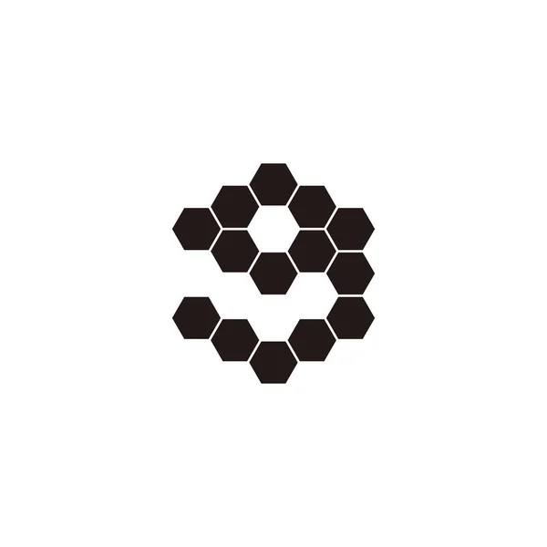 Litera Sześciokąty Sześciokąt Zarys Geometryczny Symbol Prosty Wektor Logo — Wektor stockowy