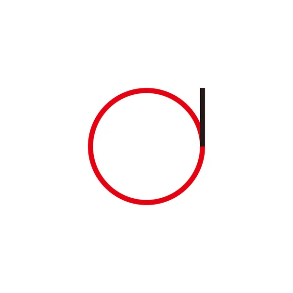 Harf Daire Çizgi Geometrik Sembolü Basit Logo Vektörü — Stok Vektör