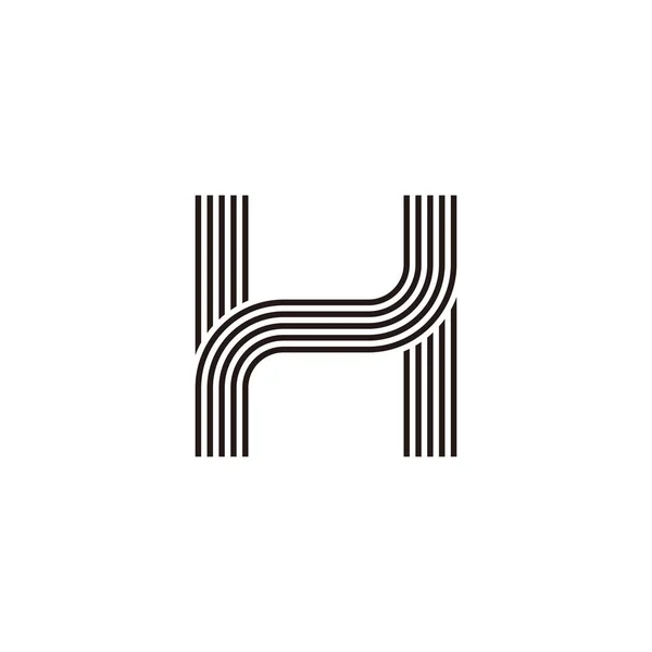 字母H行 曲线几何符号简单标识向量 — 图库矢量图片