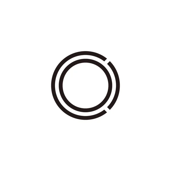 Letra Líneas Símbolo Geométrico Redondeado Simple Logo Vector — Vector de stock
