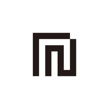 Letter r and N square geometric symbol simple logo vector