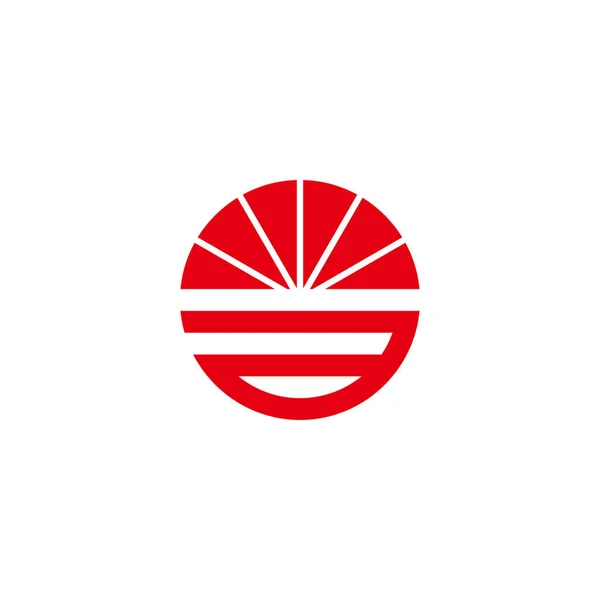 List Wschodzie Słońca Okrągły Symbol Geometryczny Prosty Wektor Logo — Wektor stockowy