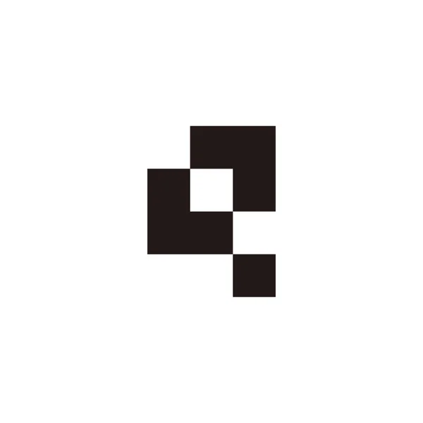 Buchstabe Quadrate Geometrisches Symbol Einfacher Logo Vektor — Stockvektor