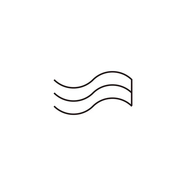 Nummer Vlag Lijngeometrisch Symbool Eenvoudige Logo Vector — Stockvector