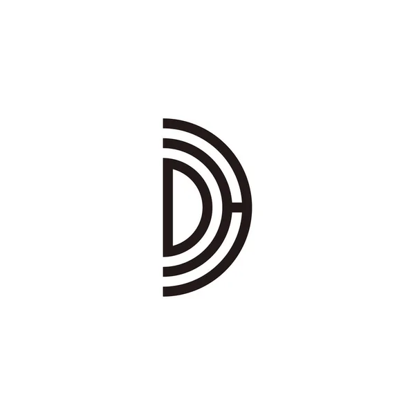 Lettera Semicerchio Simbolo Geometrico Semplice Logo Vettoriale — Vettoriale Stock