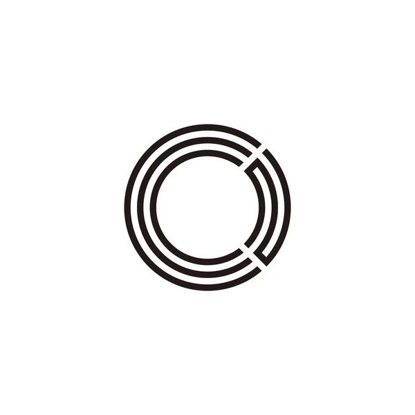 Letra Linhas Símbolo Geométrico Círculo Vetor Logotipo Simples — Vetor de Stock