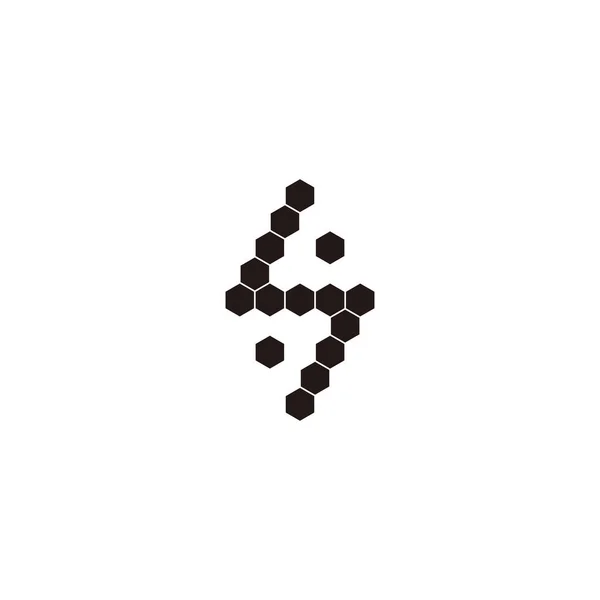 Litera Piorun Sześciokąty Klejnot Geometryczny Symbol Prosty Wektor Logo — Wektor stockowy