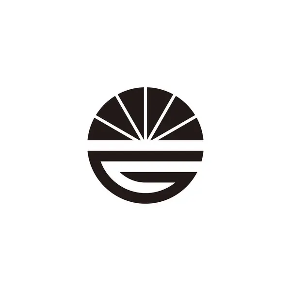 Буква Солнце Круговой Геометрический Символ Простой Вектор Логотипа — стоковый вектор