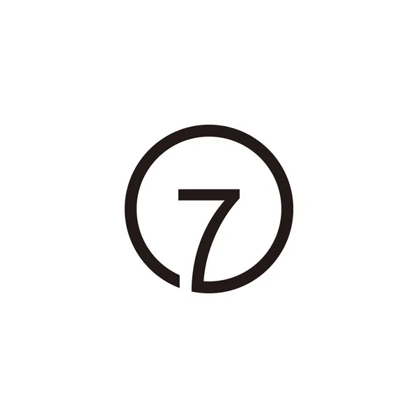 Nummer Cirkel Afgerond Geometrisch Symbool Eenvoudige Logo Vector — Stockvector