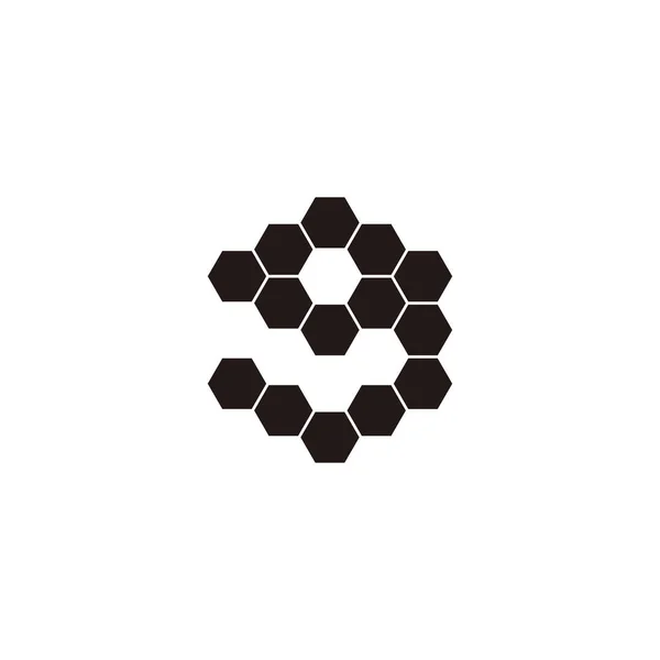 Litera Sześciokąty Sześciokąt Zarys Geometryczny Symbol Prosty Wektor Logo — Wektor stockowy