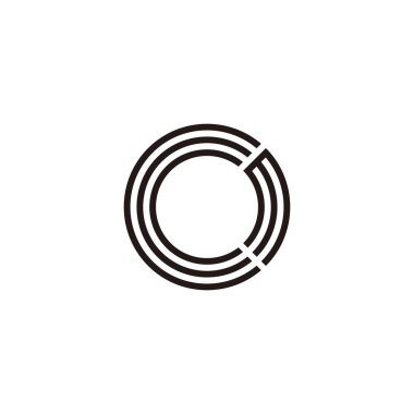 Harf Cm çizgileri, daire geometrik sembol basit logo vektörü