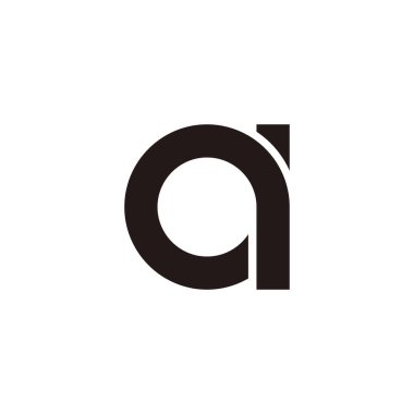 D dairesi harfleri, geometrik semboller basit logo vektörleri.