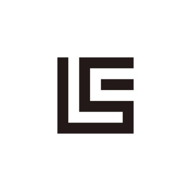 LSC kare harfi, çizgili geometrik sembol basit logo vektörü