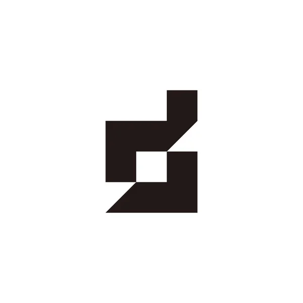 Letter Square Schema Geometrico Simbolo Semplice Logo Vettoriale — Vettoriale Stock