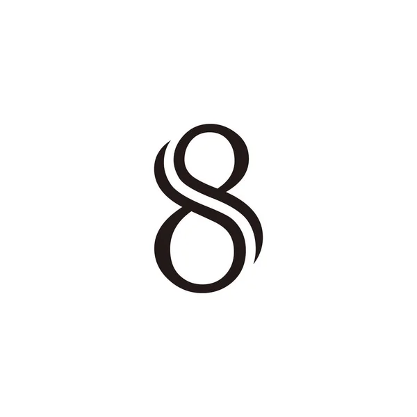 Letra Número Linhas Símbolo Geométrico Vetor Logotipo Simples —  Vetores de Stock