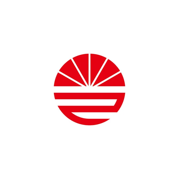 Nomor Matahari Terbenam Lingkaran Simbol Geometris Vektor Logo Sederhana - Stok Vektor