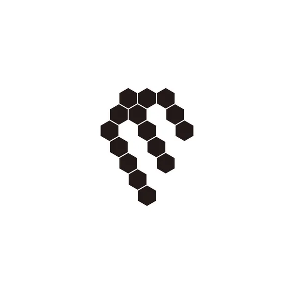 Carta Hexágonos Diamante Símbolo Geométrico Vetor Logotipo Simples — Vetor de Stock