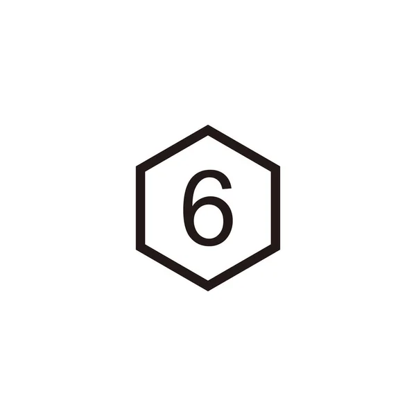 Nummer Hexagonale Lijn Geometrisch Symbool Eenvoudige Logo Vector — Stockvector