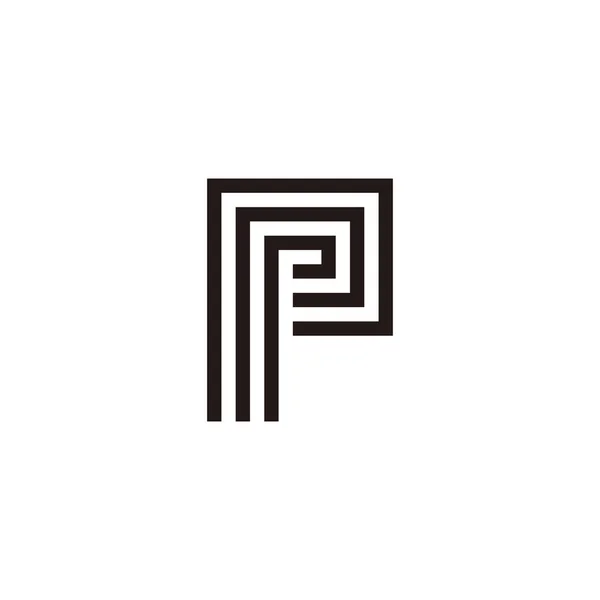 Linie Kwadratowy Symbol Geometryczny Prosty Wektor Logo — Wektor stockowy
