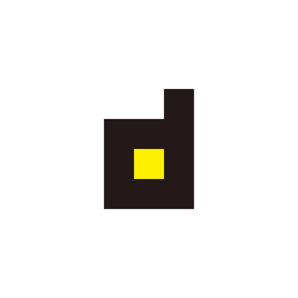 Carta Lâmpada Símbolo Geométrico Quadrado Vetor Logotipo Simples —  Vetores de Stock