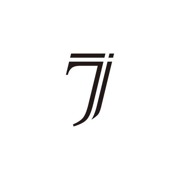 Carta Número Linha Símbolo Geométrico Vetor Logotipo Simples — Vetor de Stock