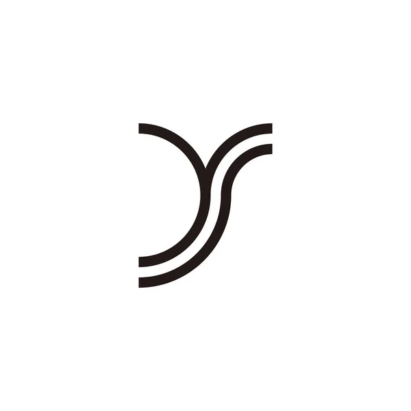 Буквенная Линия Изогнутый Геометрический Символ Простой Вектор Логотипа — стоковый вектор
